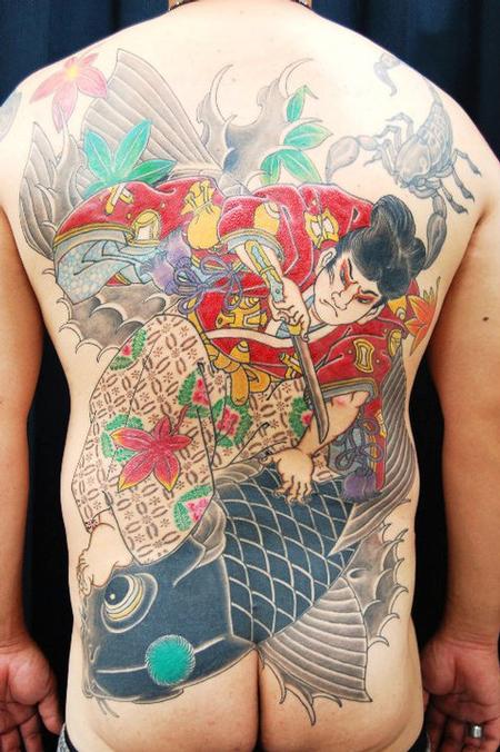 Tattoos - Japanese Tebori Tattoo Backpiece - 62332